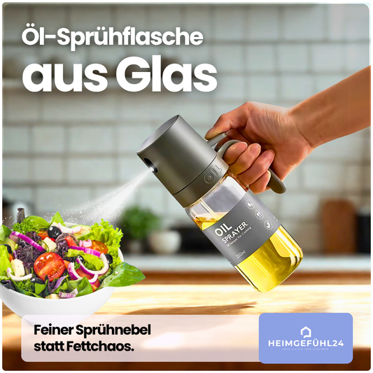 Öl-Sprühflasche aus Borosilikatglas – Feine Dosierung für Küche & Grill