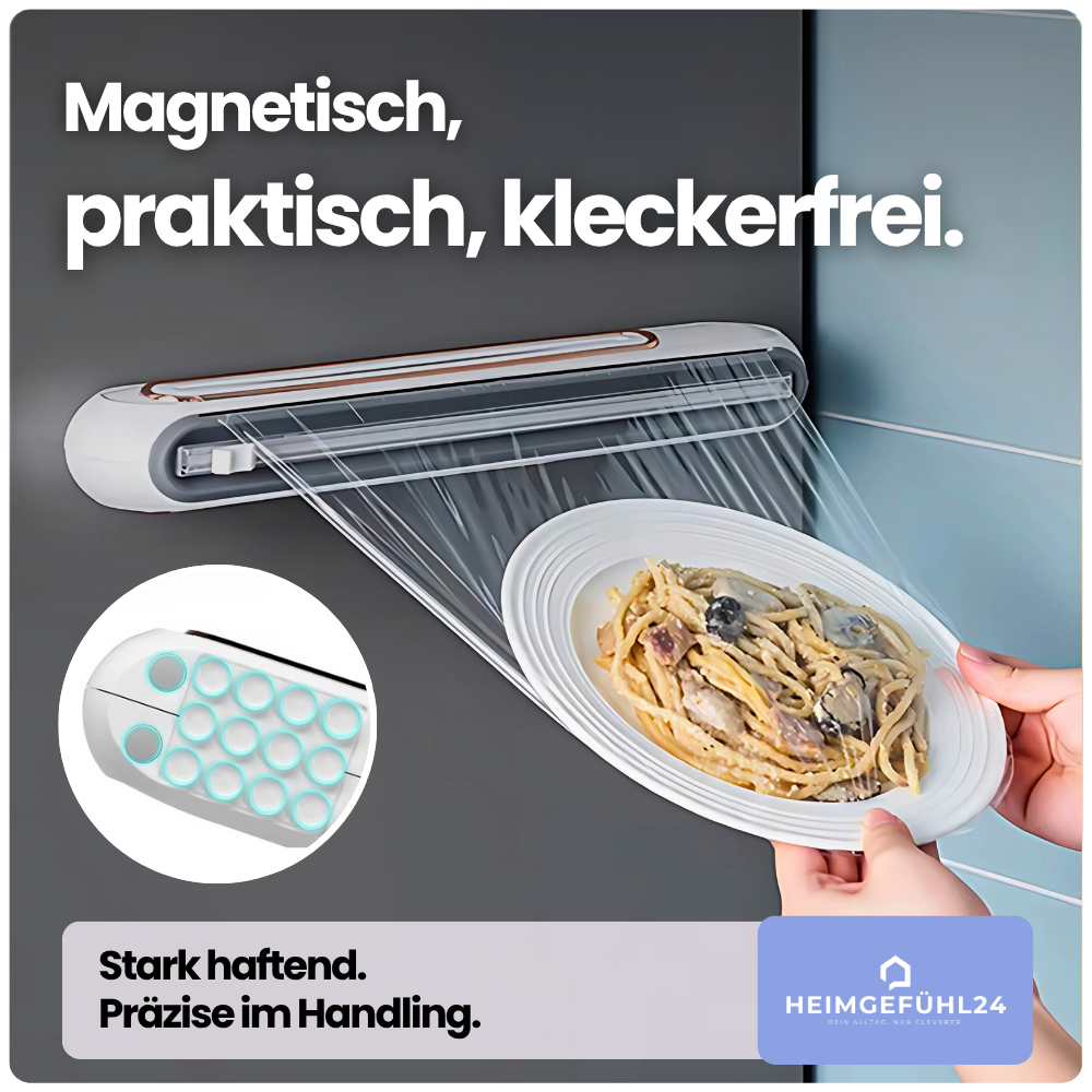 Folienspender mit Magnet & Sicherheitscutter – Sauber & stressfrei abrollen