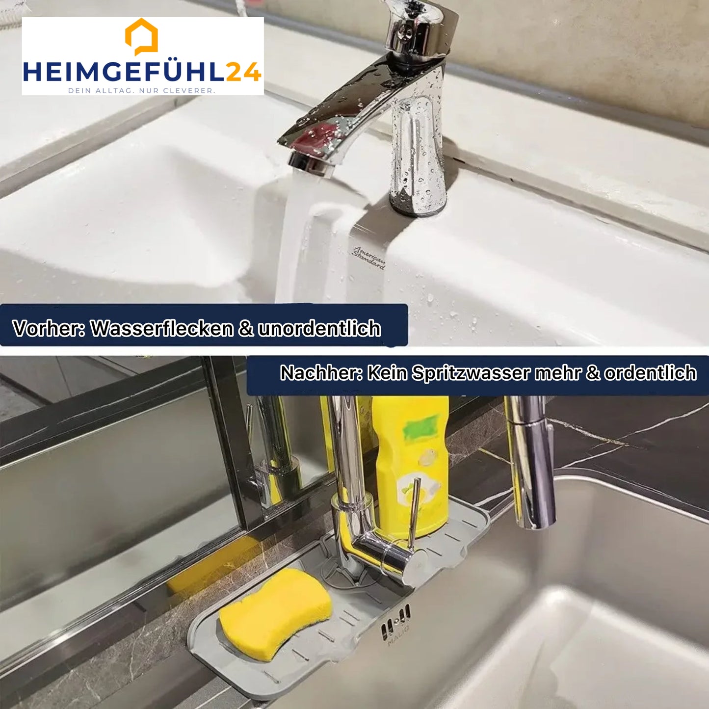 Saugfähige Wasserhahn Matte – Spritzschutz & Arbeitsplatten-Schutz für Küche & Bad