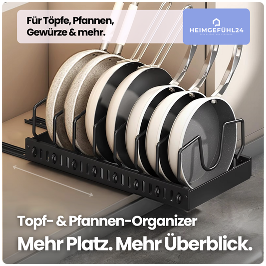 Ausziehbarer Topf- & Pfannen-Organizer – Ordnung im Schrank mit System