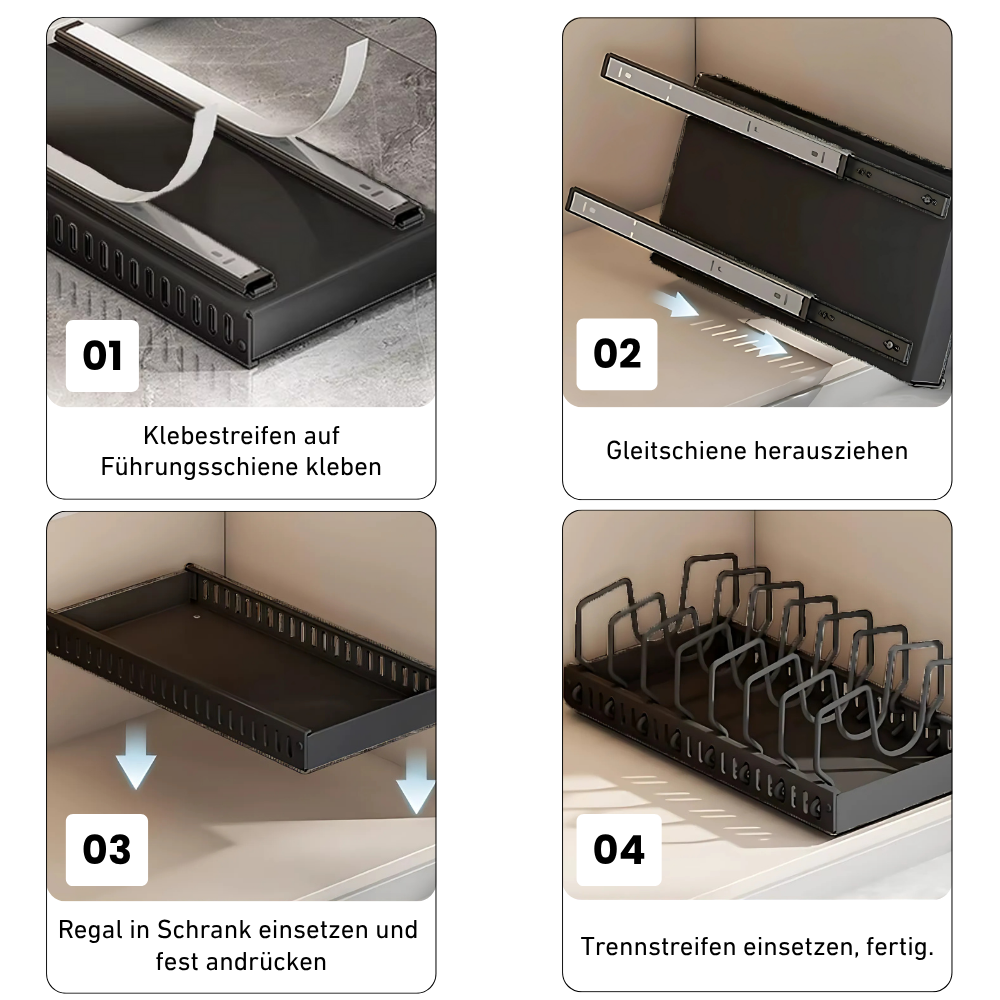 Ausziehbarer Topf- & Pfannen-Organizer – Ordnung im Schrank mit System