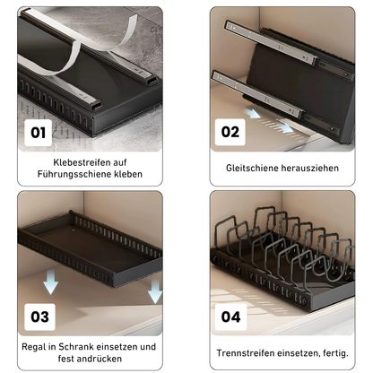 Ausziehbarer Topf- & Pfannen-Organizer – Ordnung im Schrank mit System