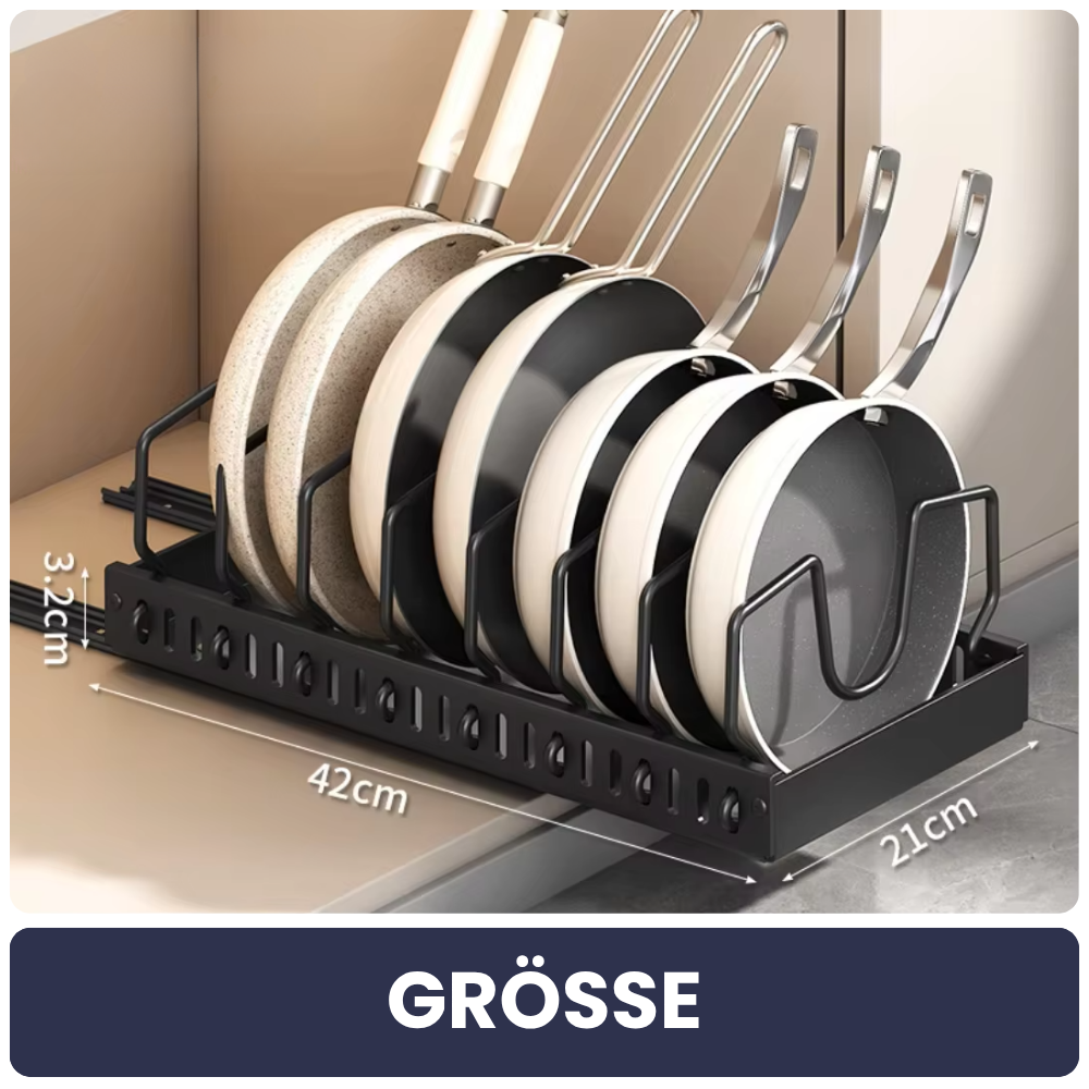 Ausziehbarer Topf- & Pfannen-Organizer – Ordnung im Schrank mit System