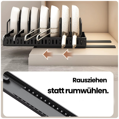 Ausziehbarer Topf- & Pfannen-Organizer – Ordnung im Schrank mit System