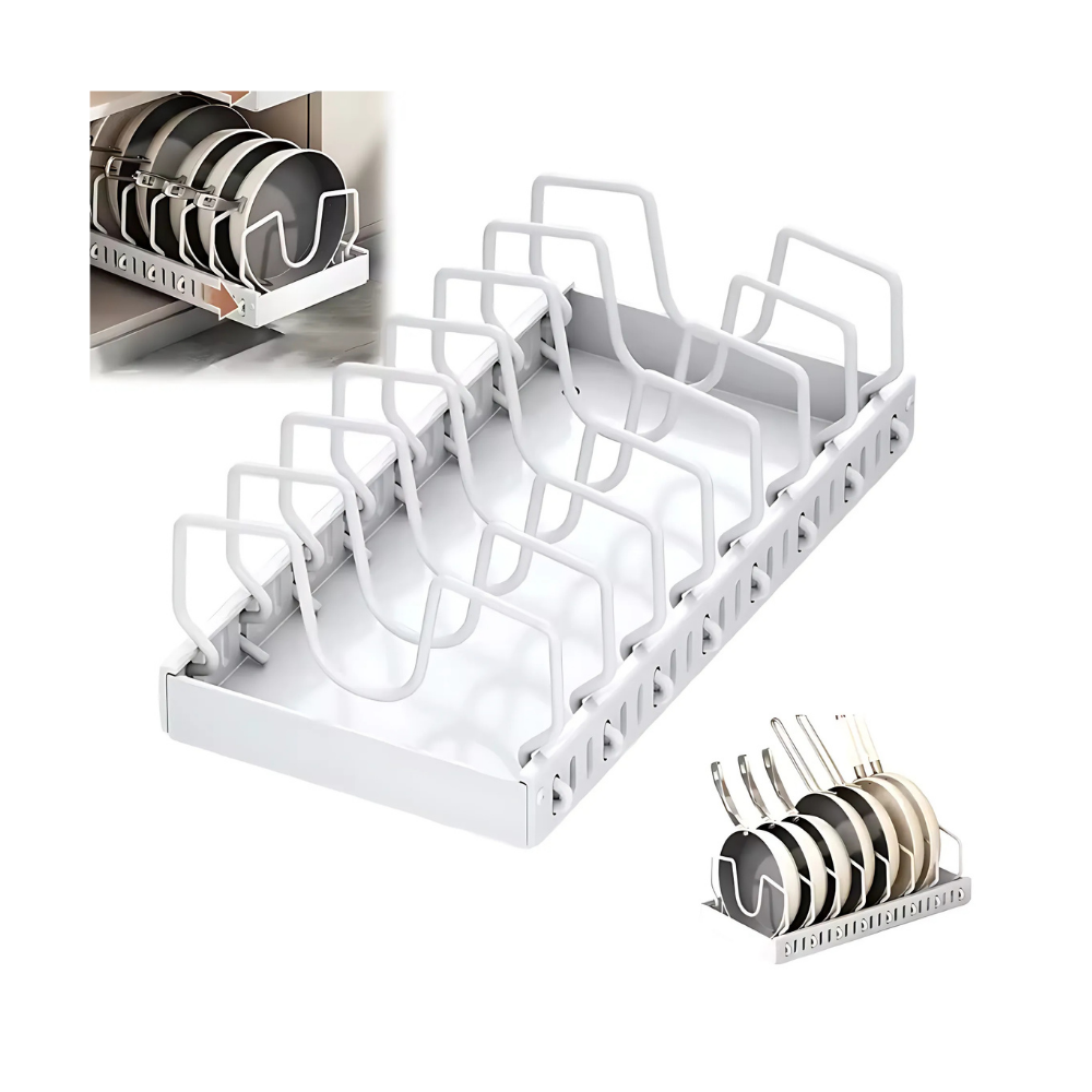 Ausziehbarer Topf- & Pfannen-Organizer – Ordnung im Schrank mit System