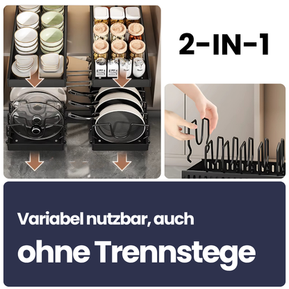Ausziehbarer Topf- & Pfannen-Organizer – Ordnung im Schrank mit System