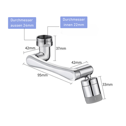 Drehbarer Wasserhahn-Aufsatz – 1080° Flexibilität für Bad & Küche