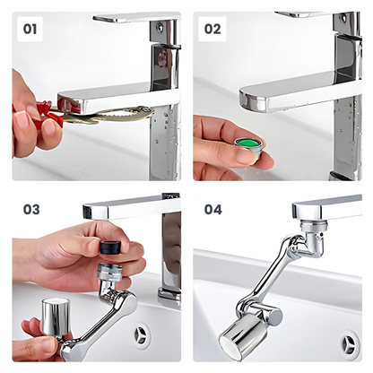 Drehbarer Wasserhahn-Aufsatz – 1080° Flexibilität für Bad & Küche